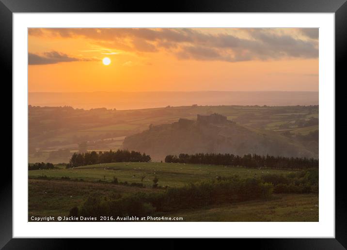 Carreg Cennen Castle Framed Mounted Print by Jackie Davies