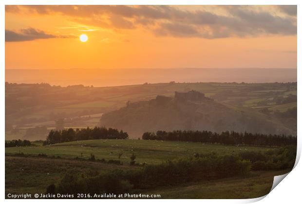 Carreg Cennen Castle Print by Jackie Davies