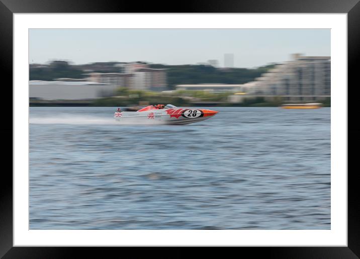 P1 Powerboats Team Wales 1 Framed Mounted Print by Steve Purnell