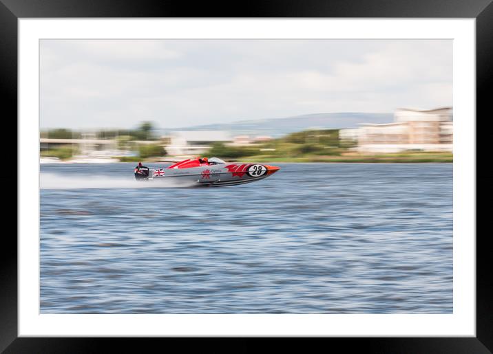 P1 Powerboats Team Wales 2 Framed Mounted Print by Steve Purnell