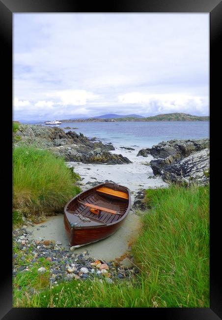 Quiet beach at low tide. Framed Print by Paul Trembling