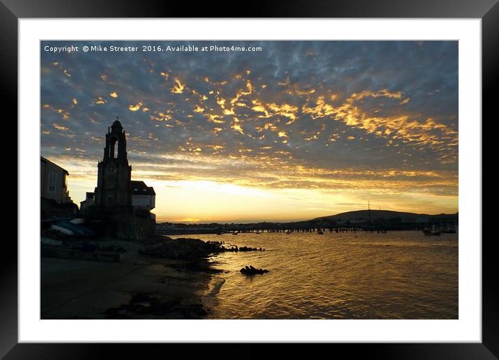 Sunset at Swanage Framed Mounted Print by Mike Streeter