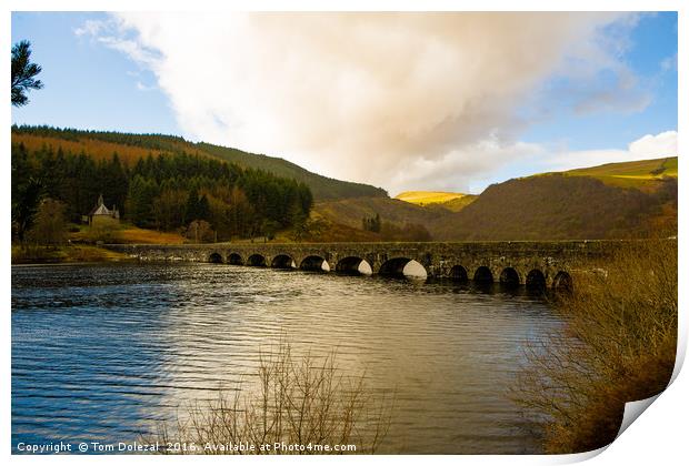 A view of the Garreg Ddu dam,  Elan valley,  Print by Tom Dolezal