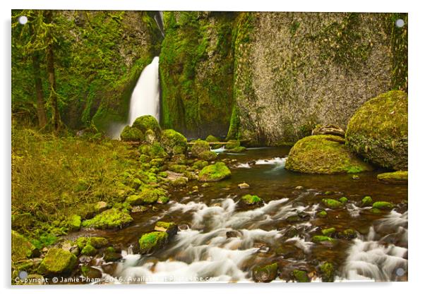 Wahclella Falls Columbia River Gorge Acrylic by Jamie Pham