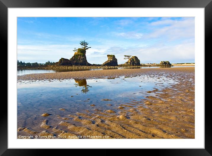 Three Brothers Rock Formation Framed Mounted Print by Jamie Pham