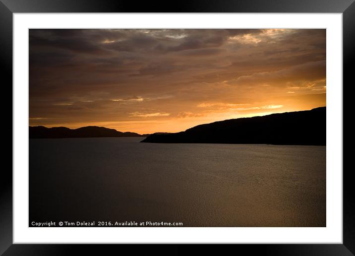 Orange sunset at Loch A Chairn Bhain Framed Mounted Print by Tom Dolezal