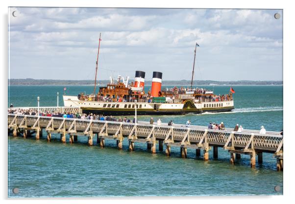 PS Waverley At Yarmouth Isle Of Wight Acrylic by Wight Landscapes