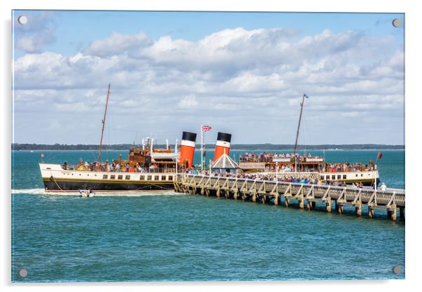 PS Waverley At Yarmouth Pier Acrylic by Wight Landscapes