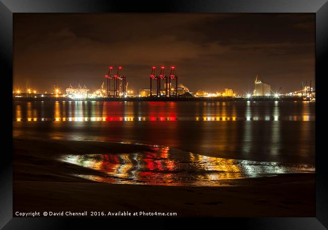 Liverpool Docks Lightshow Framed Print by David Chennell