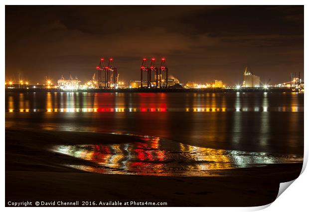 Liverpool Docks Lightshow Print by David Chennell