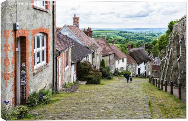 Gold Hill, Shaftesbury, Dorset, UK Canvas Print by Pauline Tims