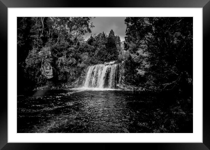 Pine River Waterfall Framed Mounted Print by peter tachauer