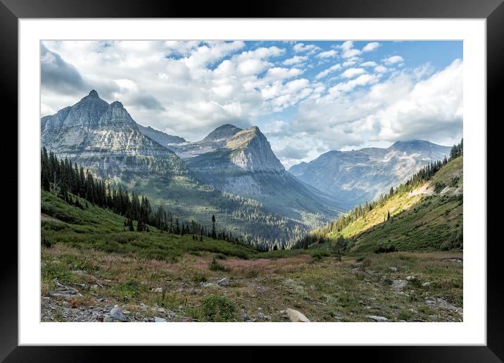 Catching a View from Going to the Sun Road Framed Mounted Print by Belinda Greb