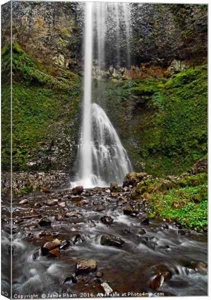 Double Falls in Silver Falls State Park in Oregon Canvas Print by Jamie Pham