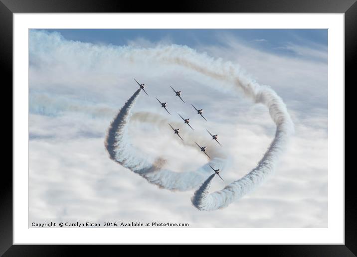 The Royal Air Force Aerobatic Team or Red Arrows Framed Mounted Print by Carolyn Eaton