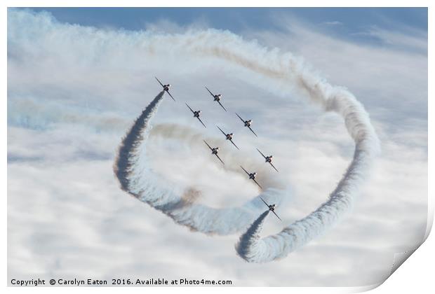 The Royal Air Force Aerobatic Team or Red Arrows Print by Carolyn Eaton