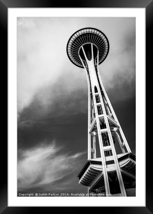 Seattle Space Needle Framed Mounted Print by Judith Parkyn