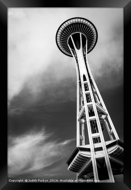 Seattle Space Needle Framed Print by Judith Parkyn