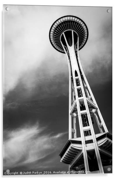 Seattle Space Needle Acrylic by Judith Parkyn