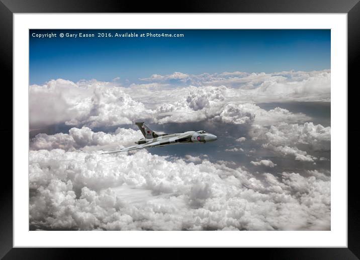 Avro Vulcan and towering clouds Framed Mounted Print by Gary Eason
