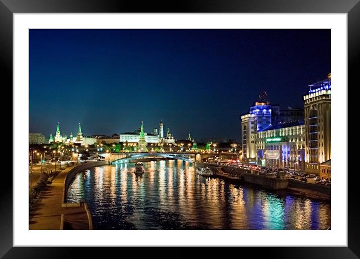 Night Moscow. Framed Mounted Print by Valerii Soloviov