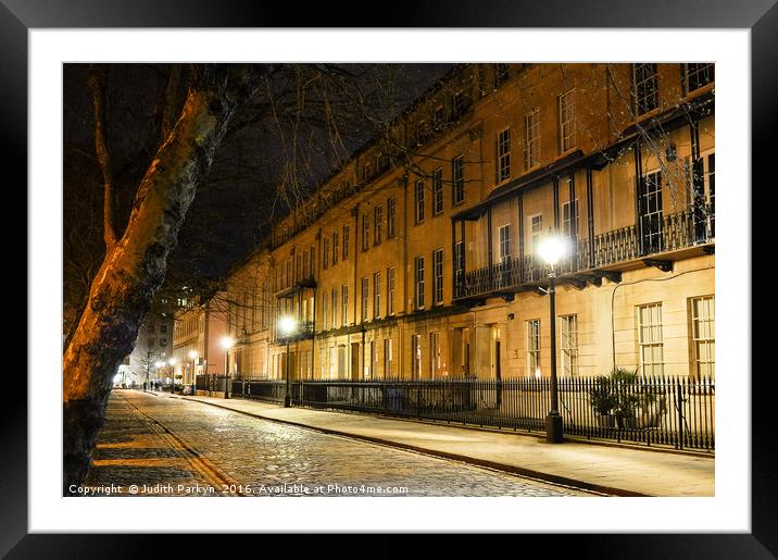 Queen Square at night Framed Mounted Print by Judith Parkyn