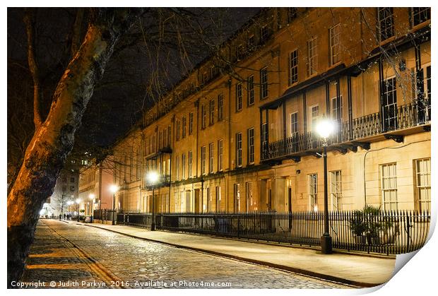 Queen Square at night Print by Judith Parkyn