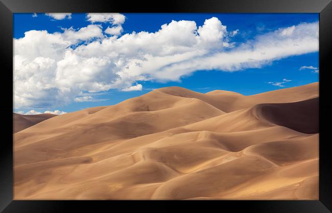 Panorama of Great Sand Dunes NP  Framed Print by Steve Heap