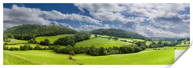 Panorama of Welsh countryside Print by Steve Heap