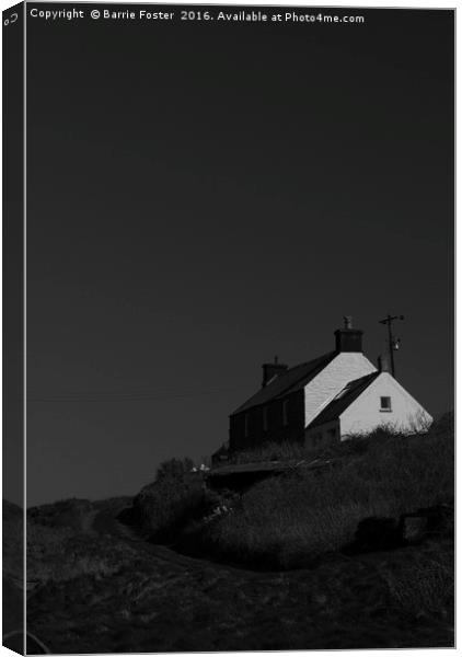 Abereiddy Cottage Canvas Print by Barrie Foster