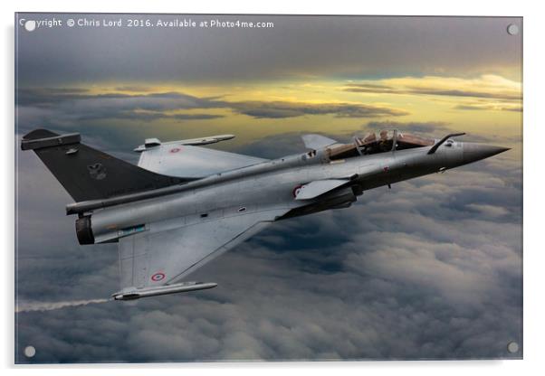 Dassault Rafale Dawn Patrol Acrylic by Chris Lord