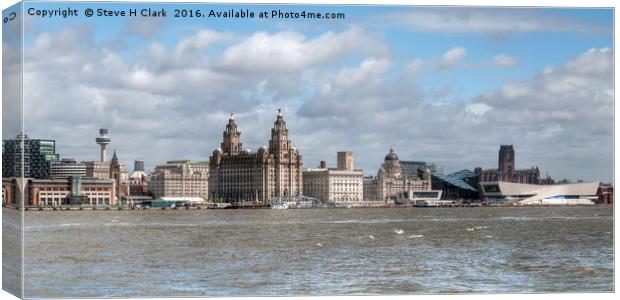 Liverpool's Iconic Waterfront Canvas Print by Steve H Clark