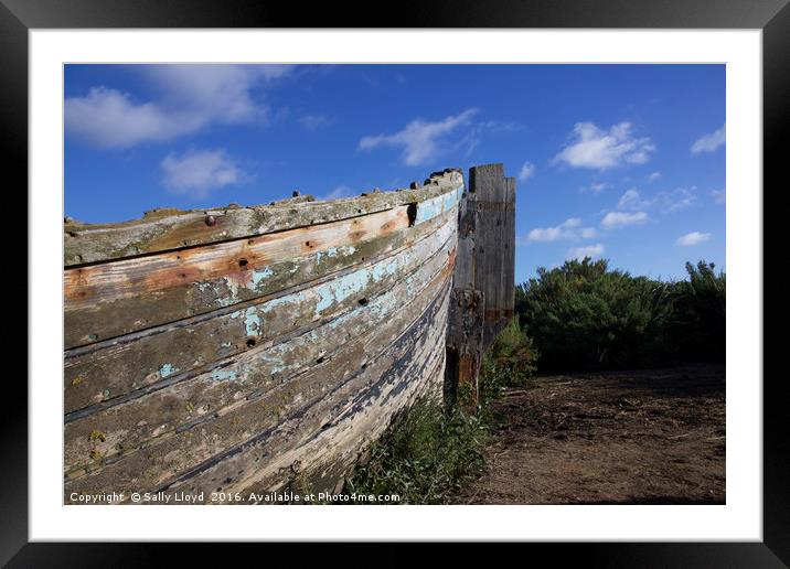 The old boat at Blakeney Framed Mounted Print by Sally Lloyd