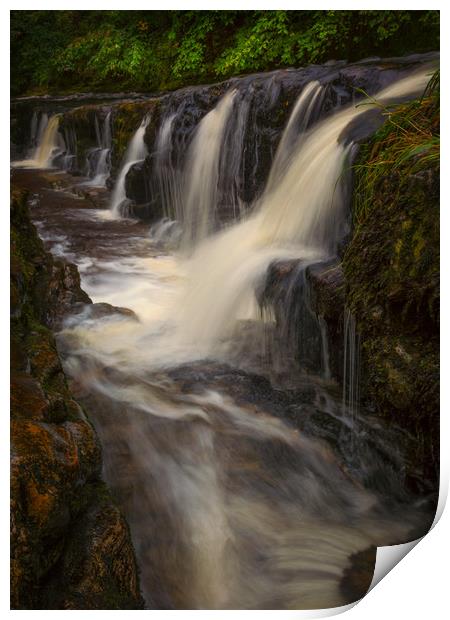 The gully at Panwar Waterfalls Print by Leighton Collins