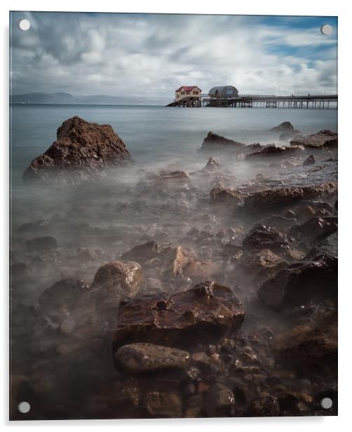 Mumbles pier Swansea Acrylic by Leighton Collins