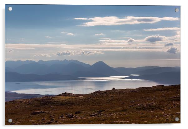 The Isle of Skye From The Applecross Pass Acrylic by Derek Beattie