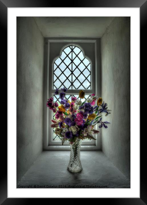 Flowers on Church sill Framed Mounted Print by David Oxtaby  ARPS