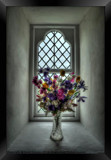 Flowers on Church sill Framed Print by David Oxtaby  ARPS