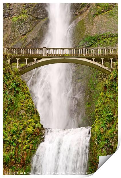 Close up view of Multnomah Falls in the Columbia R Print by Jamie Pham