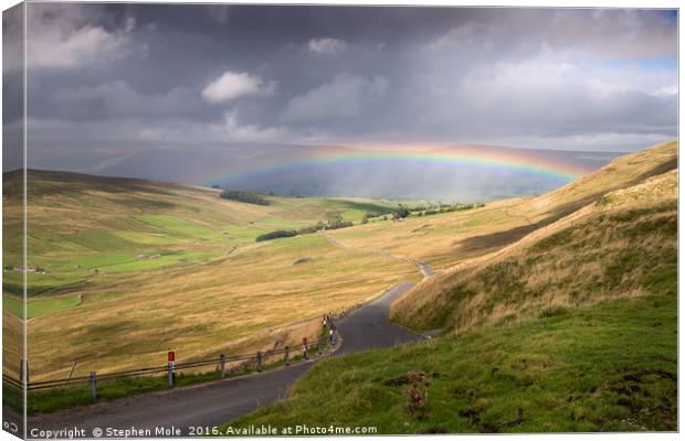 Rainbow in the Yorkshire Dales Canvas Print by Stephen Mole