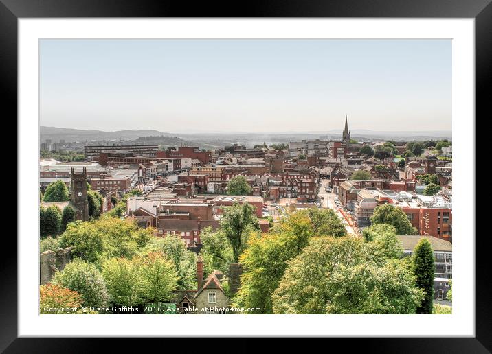 View over Dudley Framed Mounted Print by Diane Griffiths
