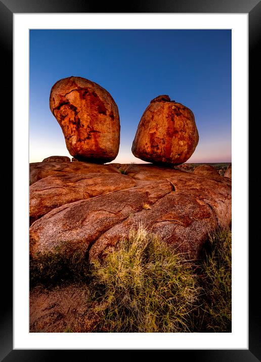 Devils Marbles Australia Framed Mounted Print by peter tachauer