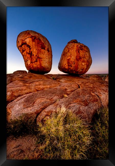 Devils Marbles Australia Framed Print by peter tachauer