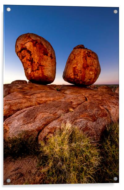 Devils Marbles Australia Acrylic by peter tachauer