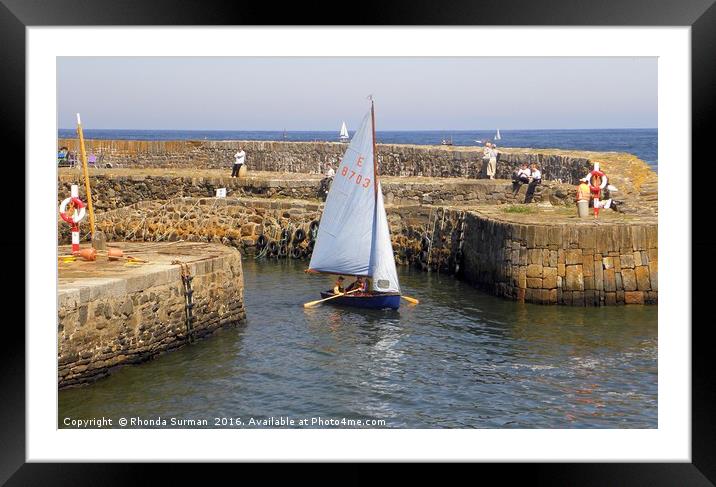 Portsoy harbour Framed Mounted Print by Rhonda Surman