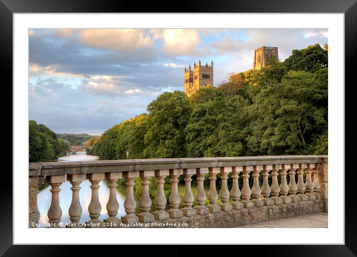 Durham Cathedral from Prebends Bridge Framed Mounted Print by Alan Crawford