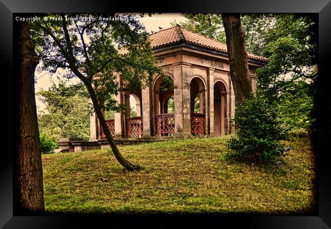 Birkenhead Park's boathouse (Grunged) Framed Print by Frank Irwin