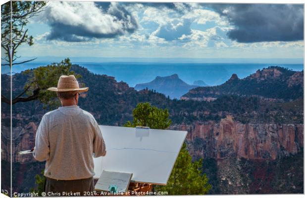Artist at work - Grand Canyon North Rim  Canvas Print by Chris Pickett