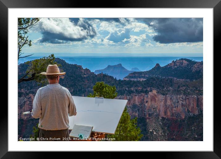 Artist at work - Grand Canyon North Rim  Framed Mounted Print by Chris Pickett