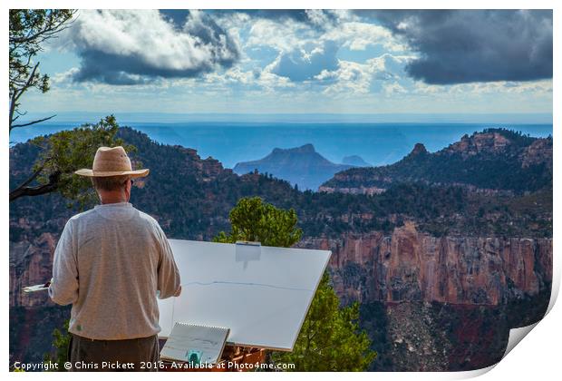 Artist at work - Grand Canyon North Rim  Print by Chris Pickett